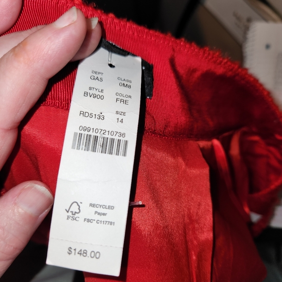 JCrew Red Tweed Mini Skirt Size 14 Pockets Gold Buttons Bv900 Old Money Twee Nwt - Picture 6 of 9